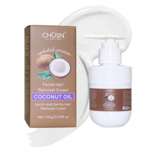 Crème dépilatoire douce <span class=keywords><strong>pour</strong></span> le visage à l'huile de coco et à l'hyaluronate |   Épilateur rapide et indolore <span class=keywords><strong>pour</strong></span> le dessus des lèvres, les poils rebelles et les doigts - Product Image 1