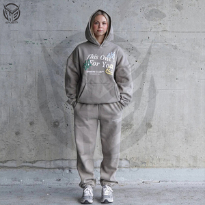 Conjunto Deportivo de Sudadera con Capucha y Pantalones Deportivos Acampanados de Felpa Francesa con Lavado Ácido, Logotipo Estampado y Etiquetas Personalizadas para Hombre - Product Image 6