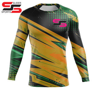 Camisas de compresión de manga larga para hombre para entrenamiento atlético Deportes Water Rash Guard Camisas de secado rápido - Product Image 3