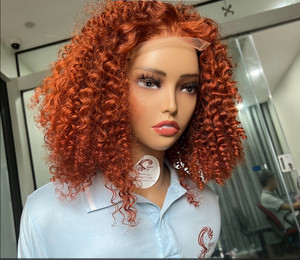 Precio barato Raw vietnamita cabello humano Bob pelucas birmano rizado jengibre Color encaje cierre pelucas para mujeres negras - Product Image 6