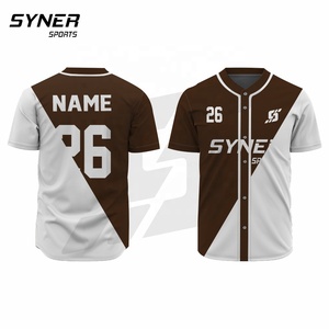 <b>Men's</b> Comfortable Short-Sleeved Baseball Jerseys Custom Breathable Sports <b>Shirt</b> with Digitally <b>Printed</b> Embroidered Logo - Product Image 5