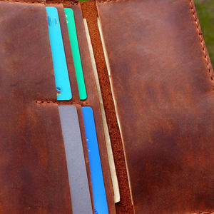 Premium Quality Customized Men's <b>Wallet</b> Genuine Sheepskin Leather with Open Closure Long Length Polyester Lining - Product Image 6