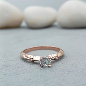 Para GIA IGI Anillo de Bodas de compromiso clásico certificado para mujer VVS Lab Grown Round Cut Diamond 14K 18K Gold para fiestas - Product Image 1