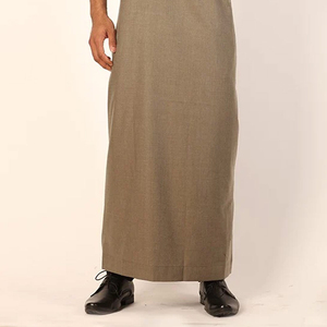 Jubba thobes ผู้ชายมุสลิมแฟชั่นอิสลามคอกลมสีทึบ jubbah ย้อมสีล้วนดีไซน์ล่าสุด - Product Image 6