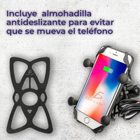 Support de téléphone pour guidon de moto ELE-GATE avec chargeur USB intégré et interrupteur marche/arrêt, modèle HOLD.90 - Durable et de haute qualité