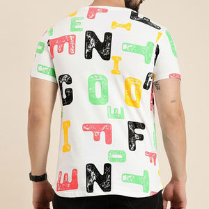 Camiseta de algodón 100% con estampado serigrafiado para hombre, corte holgado, cuello redondo, informal, precio al por mayor, servicio OEM. - Product Image 6