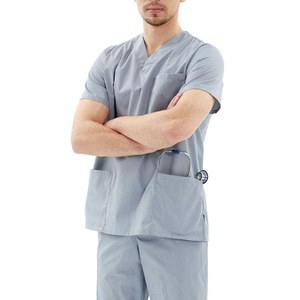 Men Medical Nursing Clinic Uniform Hospital <b>Scrub</b> <b>Set</b> Uniform <b>Set</b> With Custom Logo Multiple Pockets Men <b>Scrub</b> Uniform <b>Set</b> - Product Image 2