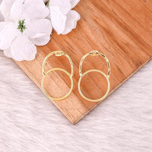 ต่างหูหมุดชุบทองทองเหลืองคุณภาพสูงดีไซน์ทำด้วยมือต่างหูชุบทองทองเหลืองผู้ผลิตขายส่ง - Product Image 3