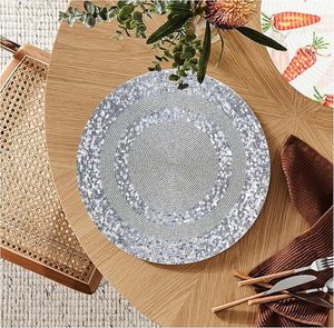 Elegant Circle <b>Beaded</b> <b>Placemat</b> for Dining Table Wedding Reception New Year Parties-Perfect Match for Mats & Pads - Product Image 2