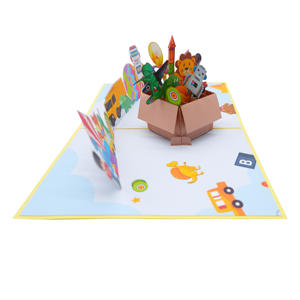 Feliz cumpleaños papel artesanía Pop Up tarjeta artesanías hechas a mano 3D papel de felicitación Vietnam artesanía regalos hechos a mano tarjeta de felicitación - Product Image 3