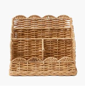 Organisateur de bureau en rotin fait main, porte-papeterie en osier multi-compartiments pour le rangement à domicile, fabriqué par VgreenArt au Vietnam - Product Image 4