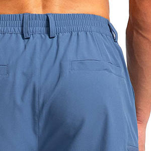 Short de gymnastique respirant de style de rue pour hommes Logo personnalisable Anti-rides vêtements de fitness d'été Short de basket-ball à motif solide - Product Image 5