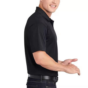 Polo de punto acanalado para hombre, ropa informal transpirable a rayas, cuello cómodo, Polo de alta calidad para hombre, Polo liso para gimnasio - Product Image 3