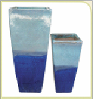 Pots de plantes en céramique émaillée bleu Atlantide, design moderne, vase de sol pour mariage, fournitures pour la maison et le jardin, haute qualité, prix bas, vente en gros