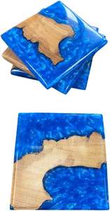 Posavasos de Resina y Madera - Colores y Formas Personalizables, Duraderos, Multifuncionales, Diseño Moderno, Redondos y Rectangulares para Escritorio/Mesa - Product Image 4