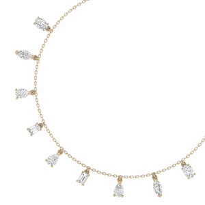 Collier de station de diamants multi-formes en argent sterling 925 d'Inde | Bijoux de tous les jours élégants | cadeau de la Saint-Valentin pour elle - Product Image 5