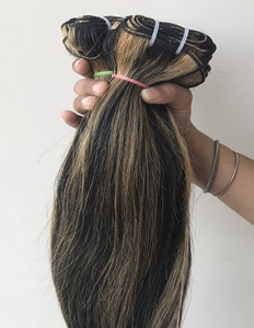 Mechones de cabello humano brasileño, extensiones de cabello humano 100% virgen, 1b/27 ombré, con cutícula completa - Product Image 5