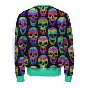 Venta al por mayor sudadera personalizada hombres mujeres de gran tamaño en blanco cráneo cuello redondo sudadera moda OEM 2025 superventas camiseta para hombres - Product Image 4