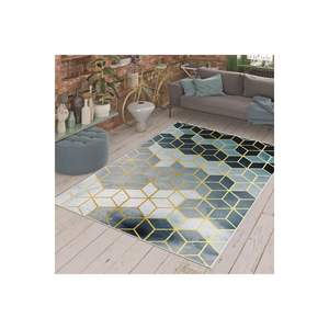 Conjunto de alfombra impresa digital con patrón de panal azul-gris - Product Image 4