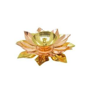 Meilleure vente pur laiton Lotus Design fer feuille Diya jaune couleur poudre enduit velours boîte-cadeau meilleure vente cadeau pour Diwali - Product Image 2