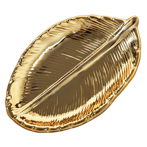 High Quality Metal Top Selling Creative Handmade Standing Golden Abstract <b>Leaf</b> Home Decor - Product Image 4