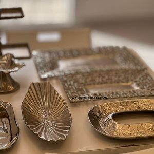 Cuenco decorativo de último diseño hecho a mano de Metal de aluminio de Calidad exclusiva, vajilla de restaurante de Color plateado para regalar - Product Image 1