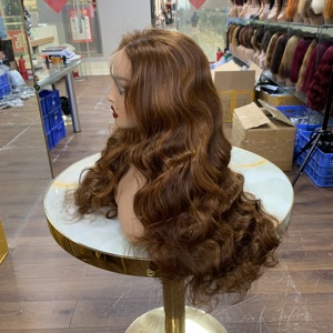 Best Selling Bulk 13x4 <b>Lace</b> 24 Inch Ocean Wave Natural Curls <b>Wigs</b> Raw Human Hair <b>Lace</b> Front Sdd Piano Color <b>Wigs</b> - Product Image 2