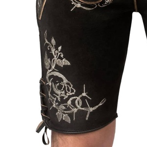 Nuevo Estilo, Pantalones Lederhosen Tradicionales Bávaros Alemanes, de Gamuza de Cabra, Cintura Alta, Alta Calidad, Formales, para Oktoberfest - Product Image 3