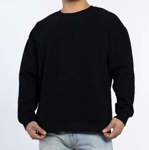 Custom Design Casual Street Wear Heavy Thick Cotton <b>Stripe</b> <b>Shirts</b> Pure Black Top <b>Long</b> <b>Sleeve</b> Sweatshirt for <b>Men</b> MS-SS-1043 - Product Image 1