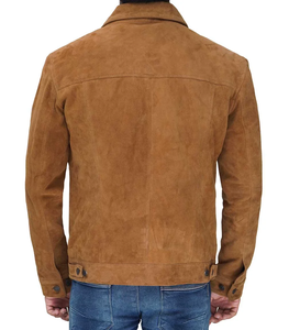Blouson de moto d'hiver pour hommes personnalisé du fabricant en cuir brun pour temps froid - Product Image 2