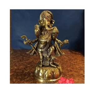 La escultura de Dios de metal de latón artesanal inspira paz y devoción a través de una forma simbólica sagrada dorada elaborada magistralmente - Product Image 4