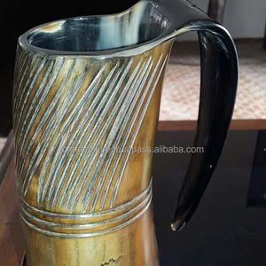 Taza de cuerno para beber vikingo ecológica hecha a mano auténtica jarra de estilo Animal única Natural para Fiestas Medievales pulida India - Product Image 4
