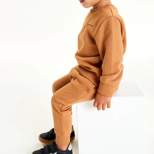 ชุดวอร์มสองชิ้นสำหรับเด็กผู้ชายชุดวอร์มลำลองสำหรับฤดูหนาวสีพื้น - Product Image 4