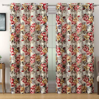 Vente en gros de rideaux en tissu fleurs pures et fraîches pour chambre à coucher salon rideaux de fenêtre avec œillets rideau Style Offre Spéciale IND