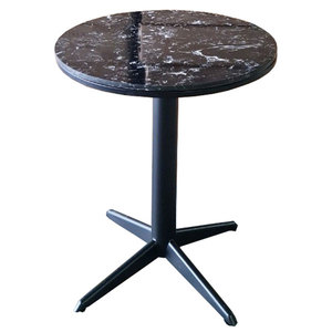 Modern Black Stone Top & Powder-Coated Iron <b>Leg</b> Round <b>Coffee</b> <b>Table</b> <b>for</b> Living Room CFD68073 - Product Image 1