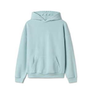 Trendy Unisex 600GSM Ice Blue Hoodie PULLOVER OEM Logo Custom Luxe Streetwear Heavyweight Oversized <b>Thick</b> <b>Fleece</b> Washed Quickdry - Product Image 1