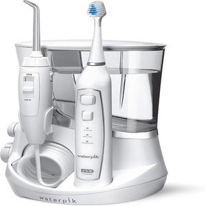 Para Waterpik Complete Care 5,0 Set Flosser de agua blanco y cepillo de dientes eléctrico sónico cerdas de acción cruzada medianas - Product Image 2