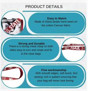 Atuendo del día del partido de fútbol universitario Geax Tigers, cinturón con cuentas, correas para monedero, bolsos cruzados de tamaño personalizado, correas de accesorios - Product Image 5