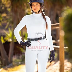 Couche de base équestre professionnelle pour les femmes respirant évacuation de l'humidité léger séchage rapide chemise d'équitation - Product Image 1