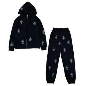 Trajes Deportivos de Alta Calidad con Pedrería para Hombre, Precio al por Mayor, Logotipo Personalizado, Trajes Deportivos para Hombre en Venta, Trajes Deportivos Elegantes con Cierre - Product Image 1