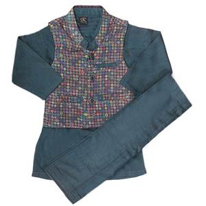 Traje de chaleco para niño - Verde acero - Product Image 1