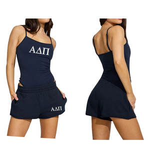 2025 nueva moda y Sexy Slim Fit deportes de talla grande sólido conjunto de dos piezas por encima de la rodilla chaleco pantalones cortos para Primavera/Verano - Product Image 5