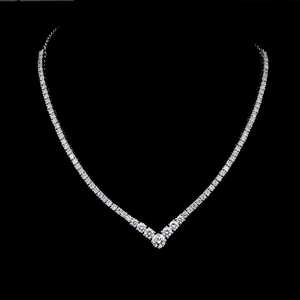 สร้อยคอเทนนิสแบบกำหนดเองสุดหรู14K สีขาวทองแล็ปปลูกเพชร IGI ได้รับการรับรองเครื่องประดับที่ดีสำหรับผู้หญิงของขวัญสร้อยคอ - Product Image 3