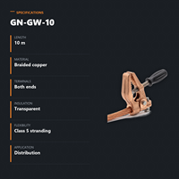 CROWNPOWER Câble de mise à la terre en cuivre de 10 m pour robot, gaine transparente