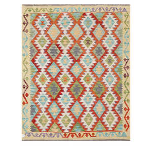 Alfombra Kilim de Maimana, Afganistán, 190 x 155 cm, Alfombras y Juegos de Alfombras - Product Image 1