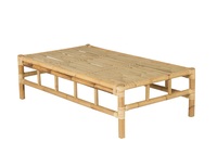 Ensemble de tables basses rectangulaires en bambou, design moderne et écologique, mobilier de salon de qualité, pour la maison, l'hôtel, l'extérieur, couleur beige.