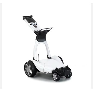 Foldable Three-Wheel Electric Golf <b>Trolley</b> Stainless Steel <b>Platform</b> Adjustable Design Metallic Black 150kg Load Capacity Ready - Product Image 2