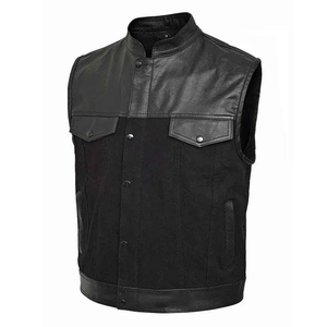 Gilet en cuir sans manches personnalisable de haute qualité, col rond, style streetwear, respirant, vêtements d'extérieur pour hommes pour l'hiver - Product Image 3