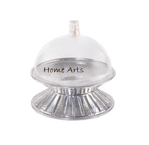 Ensemble de 2 supports à gâteaux de tailles différentes en acier inoxydable et en verre, serveur de desserts de fabrication artisanale - Product Image 2