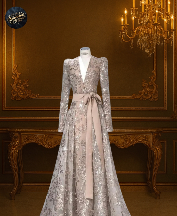 wedding dress with gold trim DreamDress By PMN Jiayi Ao Dai Inspired White Wedding Dress Gown Illusion Neckline & Back Golden Couture Lace White Chiffon Pants Sweep